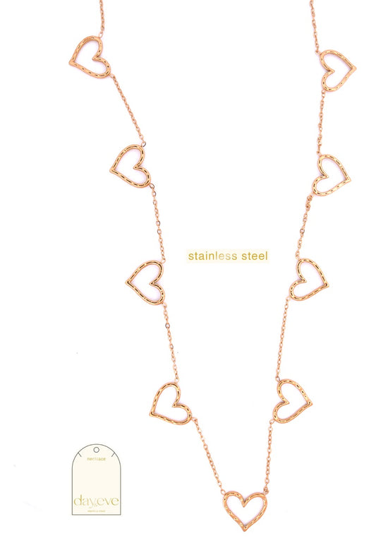 N56490-2 Long 9 Hearts Necklace