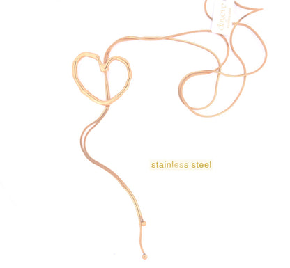 N56493-2 Long Necklace Open Heart