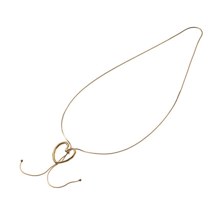 N56493-2 Long Necklace Open Heart