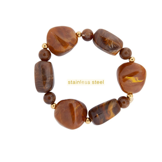 B56506-4 Stones bracelet dark taupe