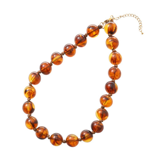N56500-1 Big stones necklace cognac