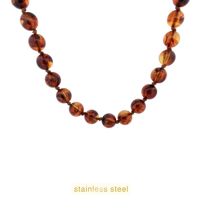N56500-1 Big stones necklace cognac