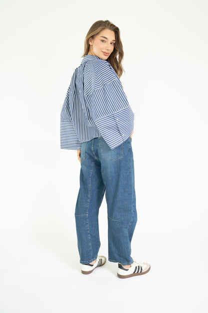Est Seven Varissa Blouse blue /white