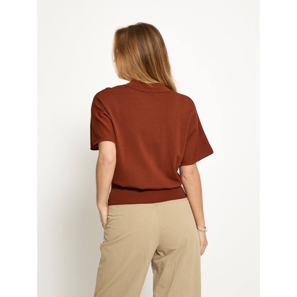 PCNaia Polo Top cherry mahogany