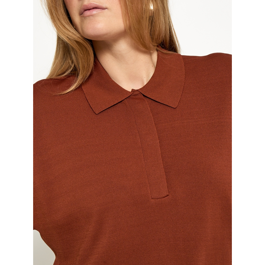 PCNaia Polo Top cherry mahogany