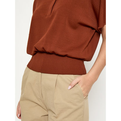 PCNaia Polo Top cherry mahogany