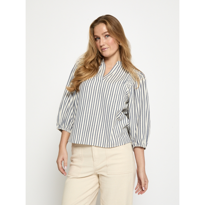 PCNinka Blouse whitecap grey stripe
