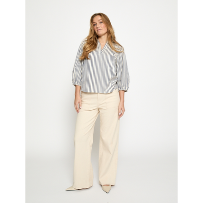 PCNinka Blouse whitecap grey stripe