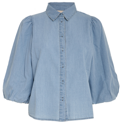 PCNuisa Puff Sleeve Shirt mb denim