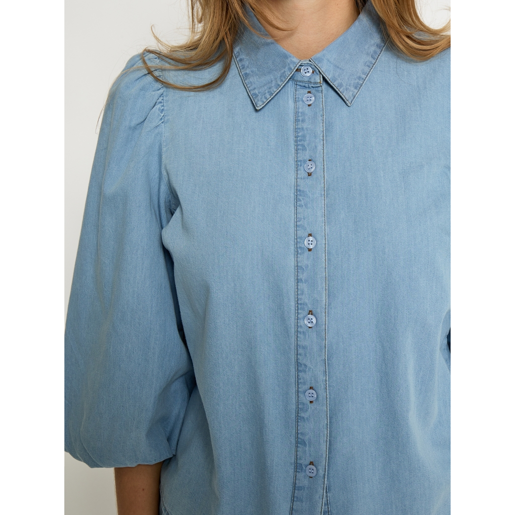 PCNuisa Puff Sleeve Shirt mb denim