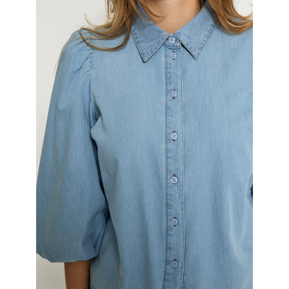 PCNuisa Puff Sleeve Shirt mb denim