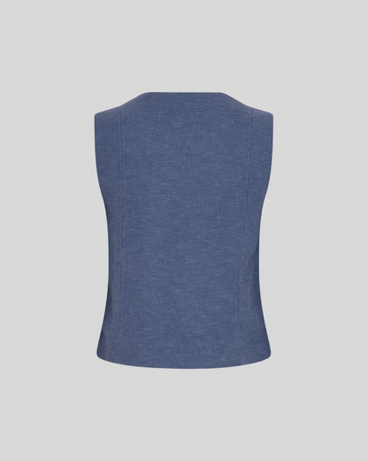 MschViana Ginia V-Neck Waistcoat indigo
