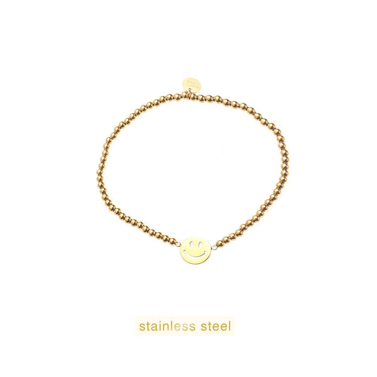 B61270-2 armband met smiley kralen