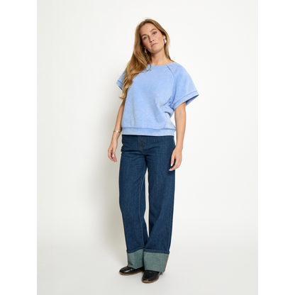 PCNicia Oversized Top cornflower blue