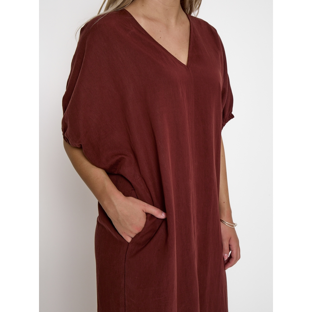 PC Rebecca Dress maroon red