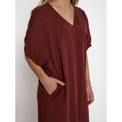 PC Rebecca Dress maroon red