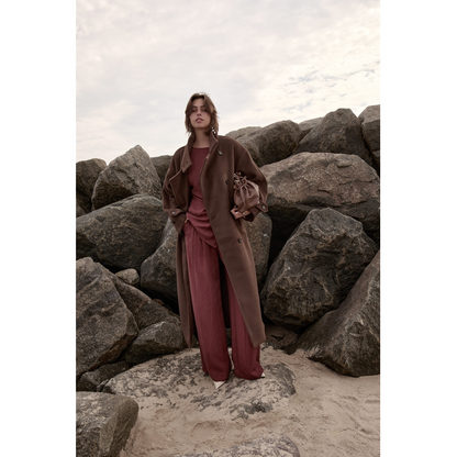 PCRebecca Wide Pant maroon red