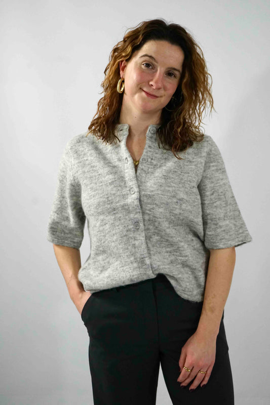 Lulu knit Cardigan Light Grey Melange