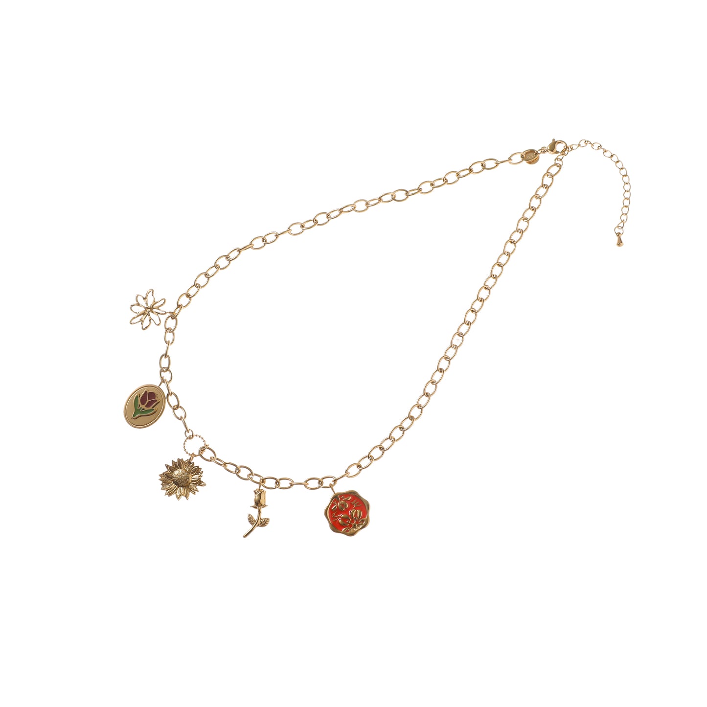 Ketting Flower Charms N5354-2