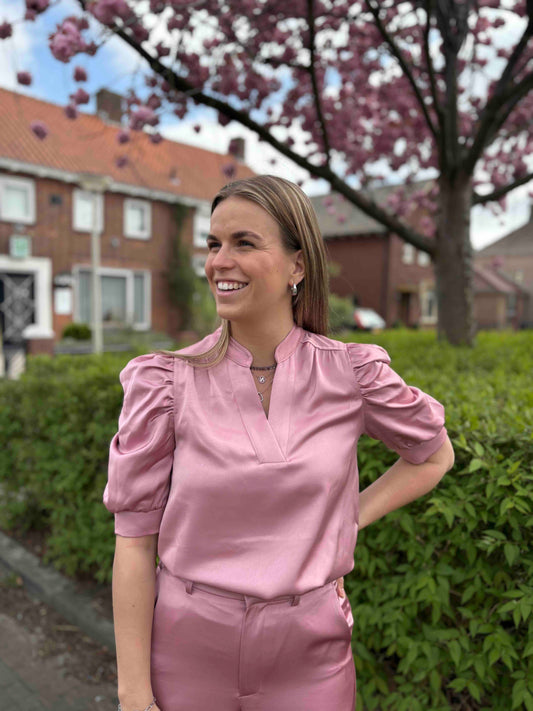 Blouse Roella Heavy Sateen Blouse Evening Rose