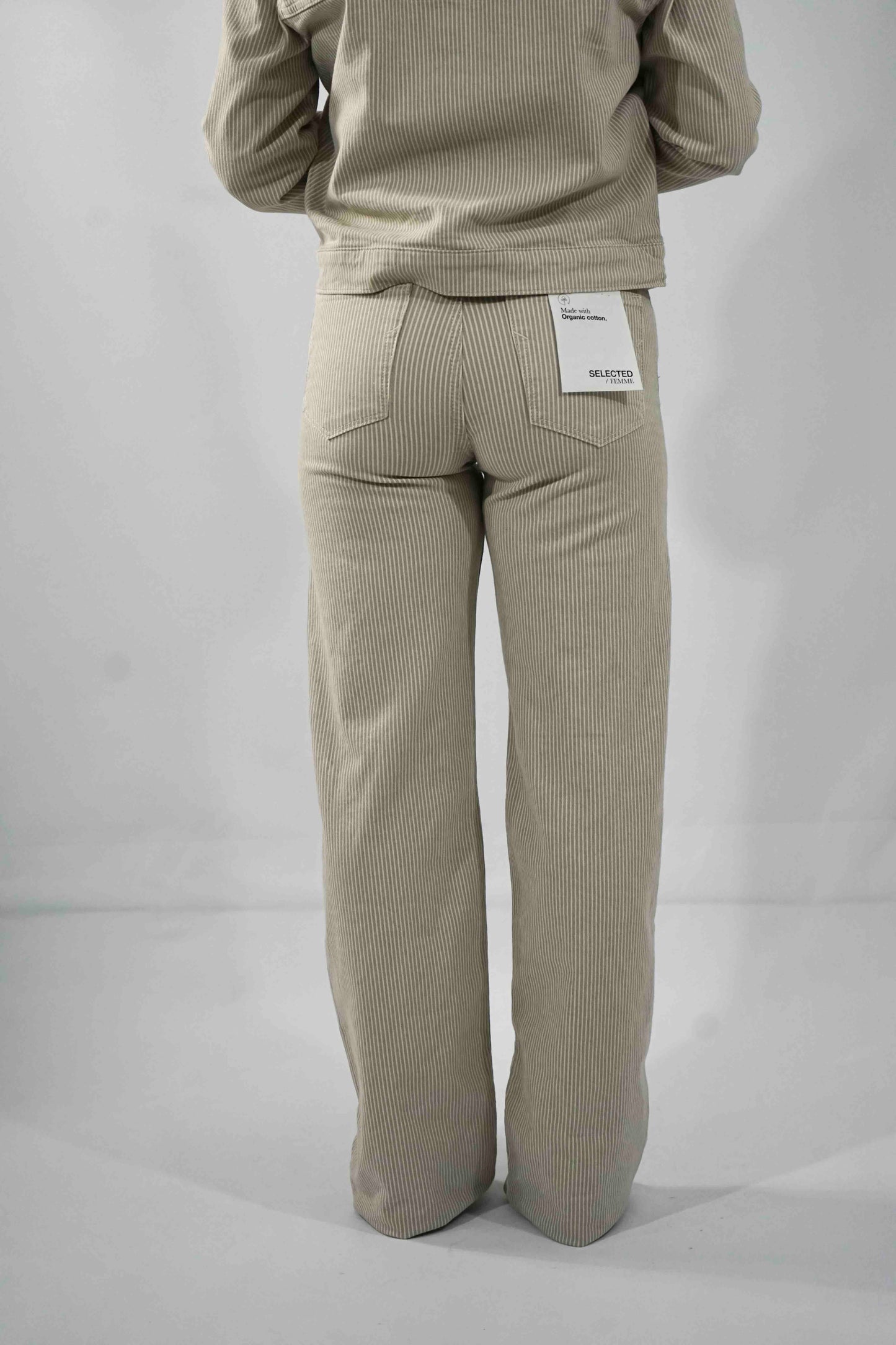 Alba Wide Jeans Beige Stripes