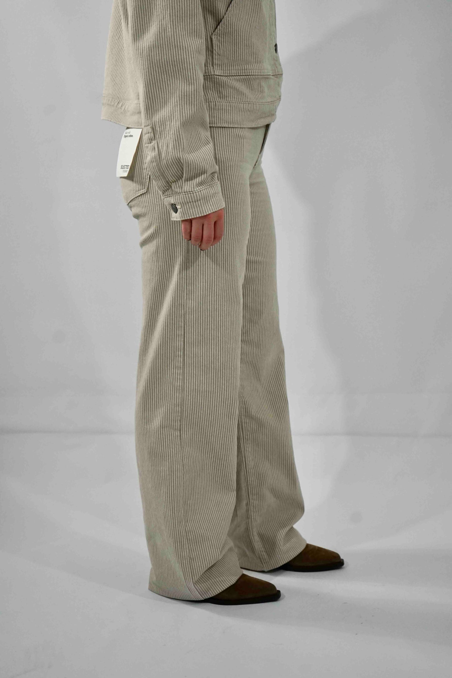 Alba Wide Jeans Beige Stripes