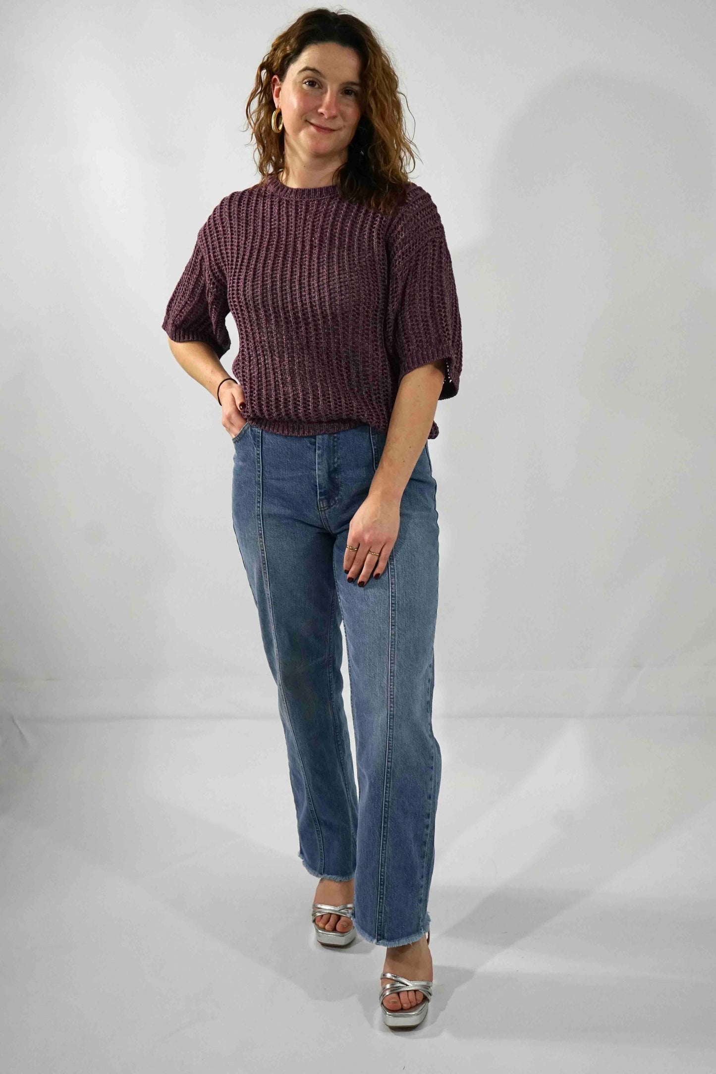 Eli Ada Straight Ankle Jeans Mid Blue Wash