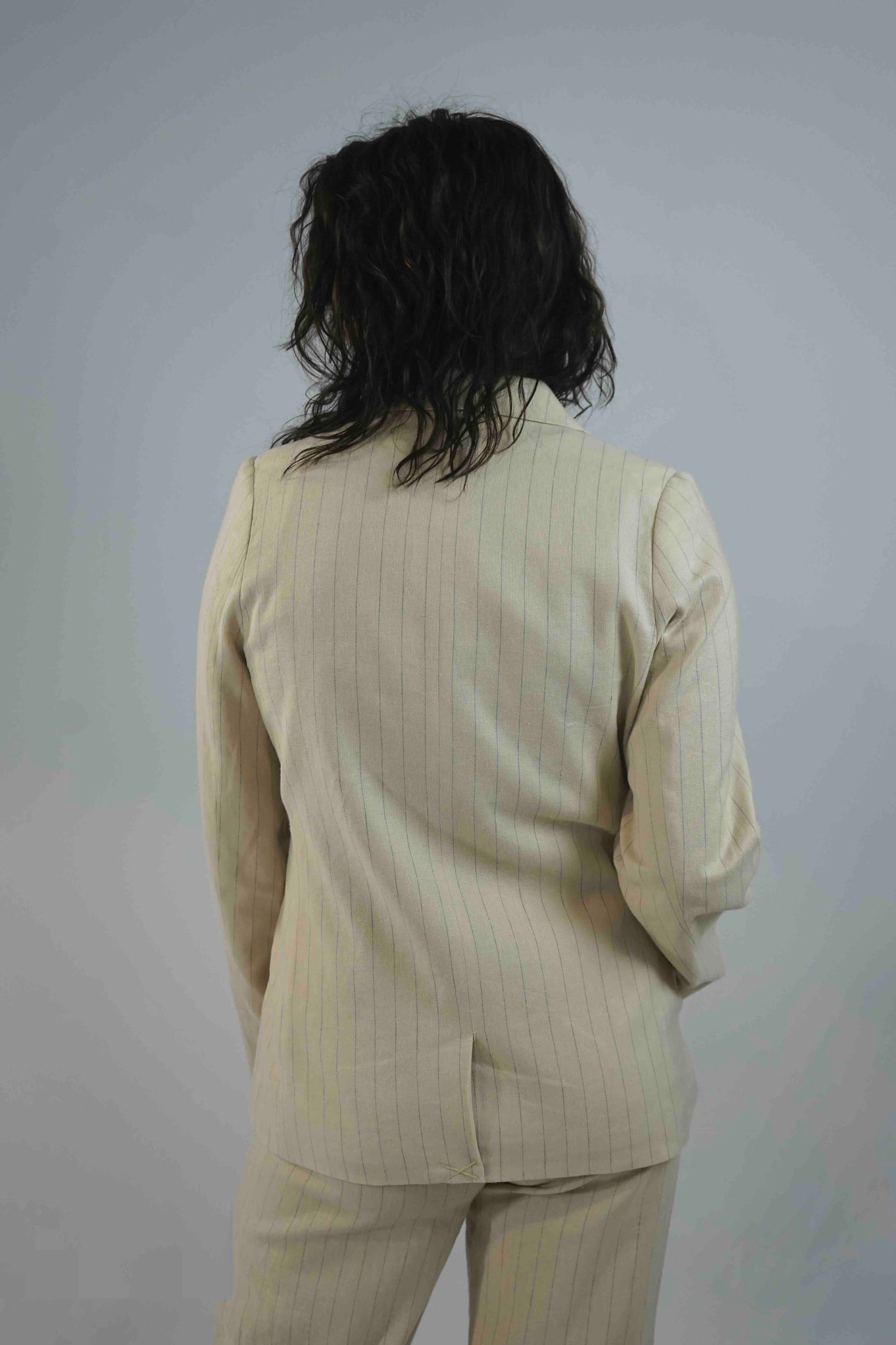 Lennon Blazer Linen Stripe