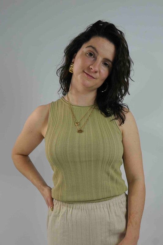 Brynn Top Olive Gray