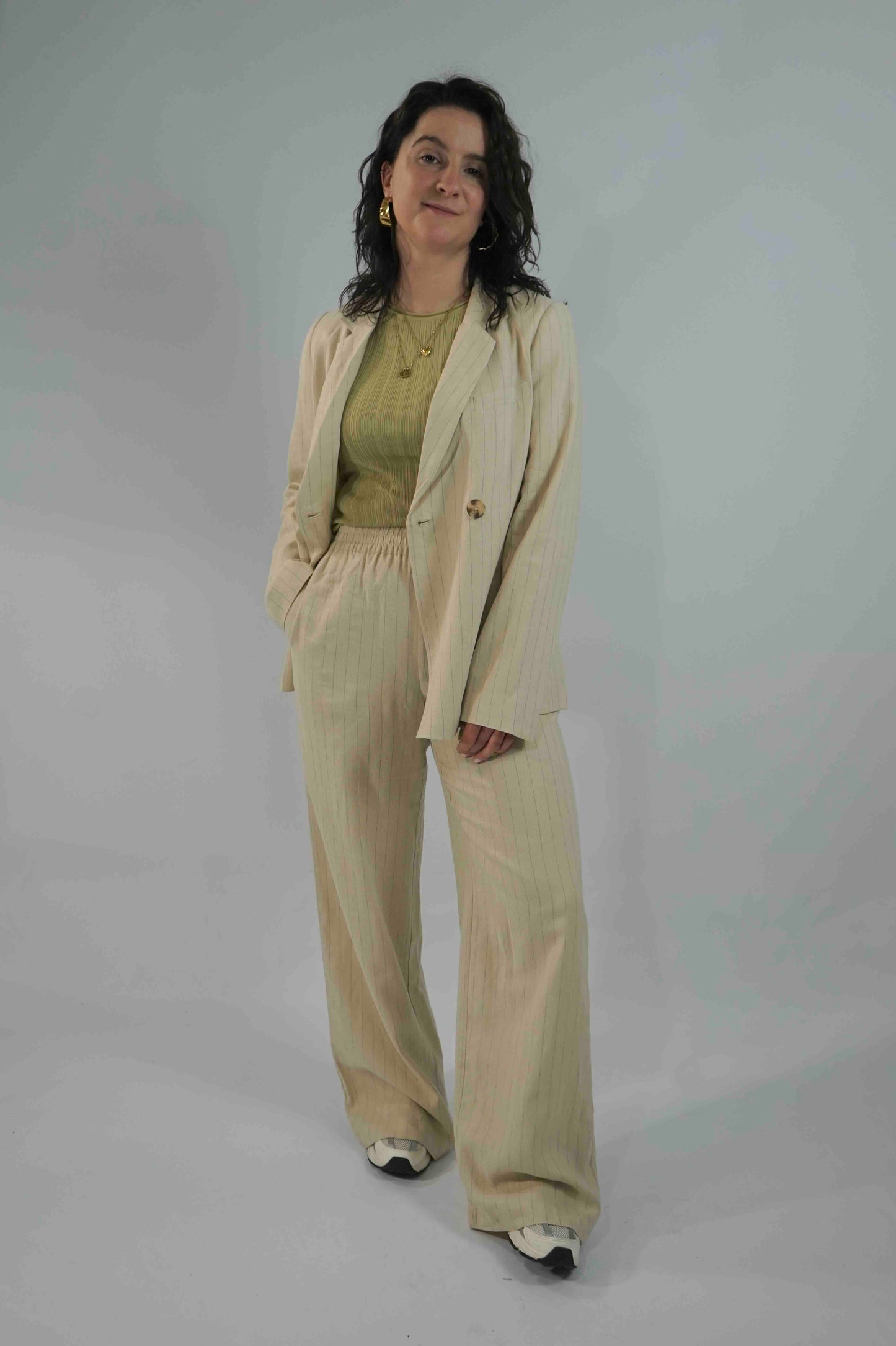 Lyra Pants Linen Stipe