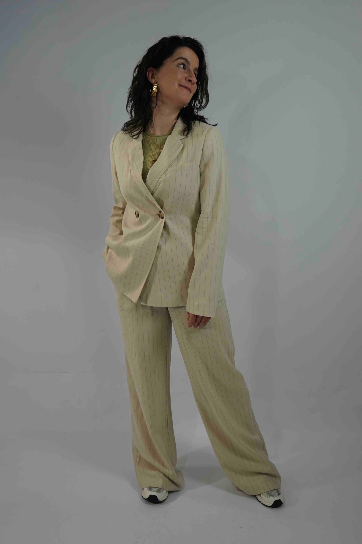 Lyra Pants Linen Stipe