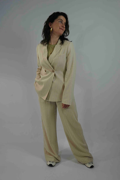 Lyra Pants Linen Stipe
