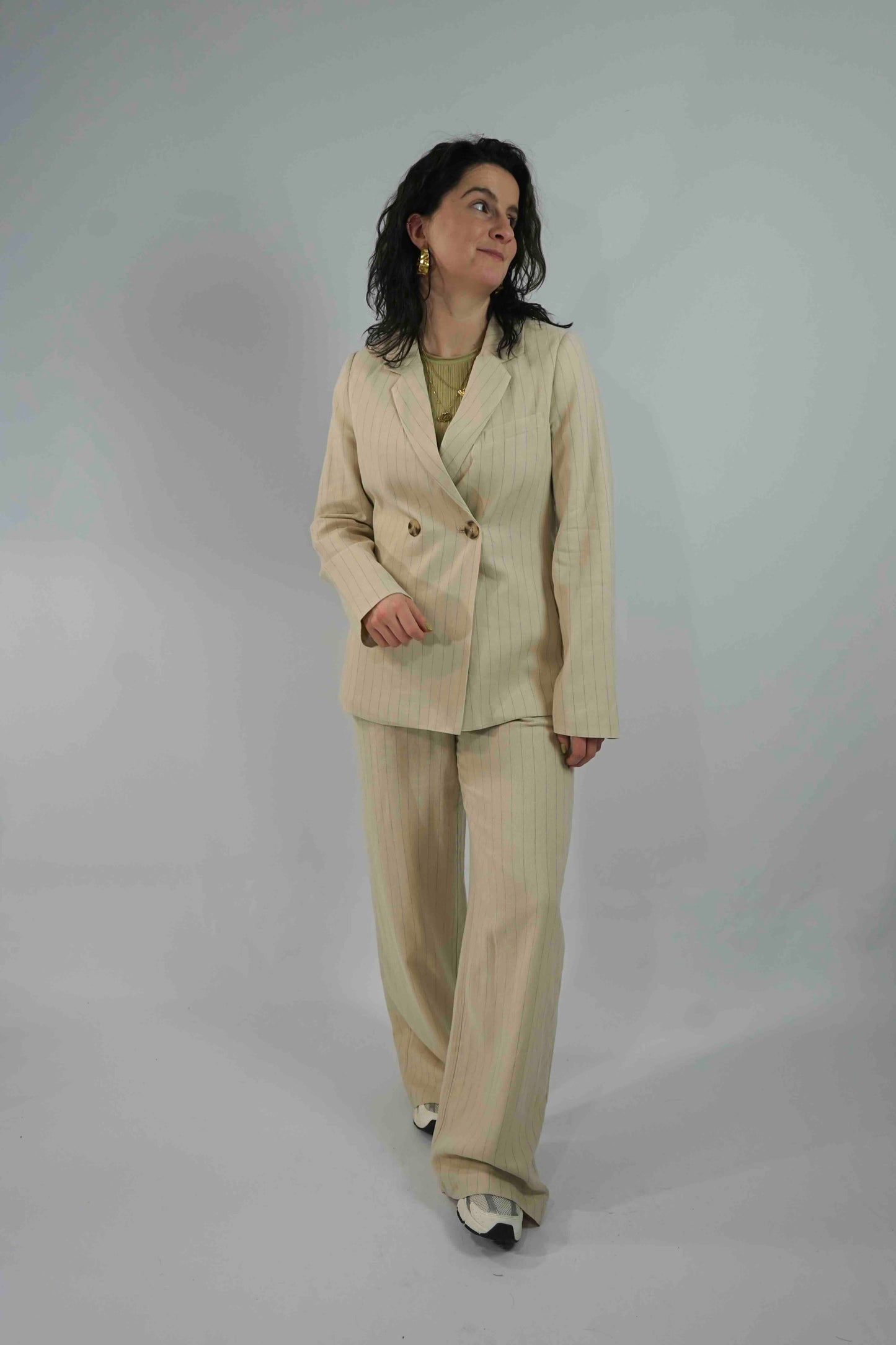 Lyra Pants Linen Stipe
