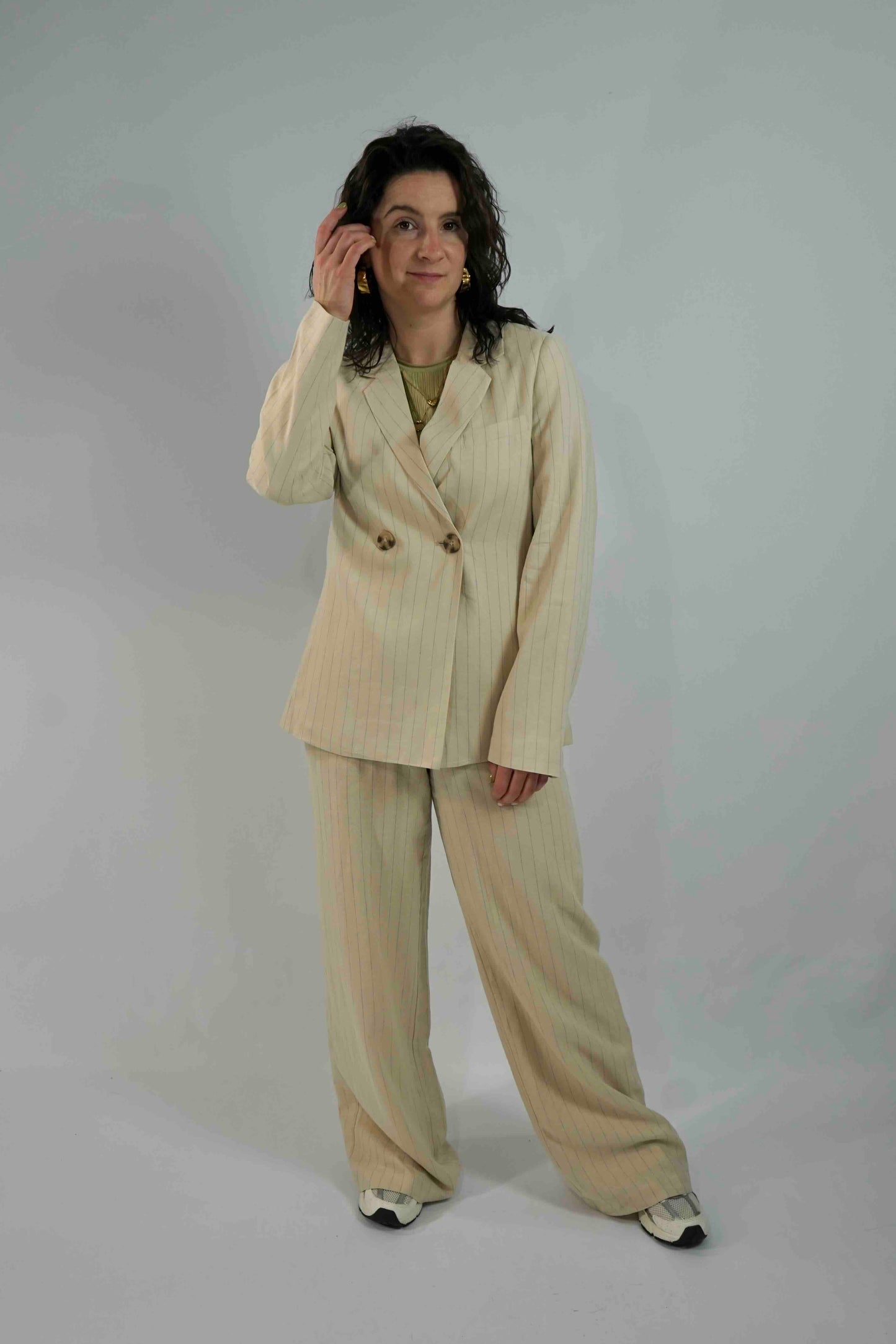 Lyra Pants Linen Stipe