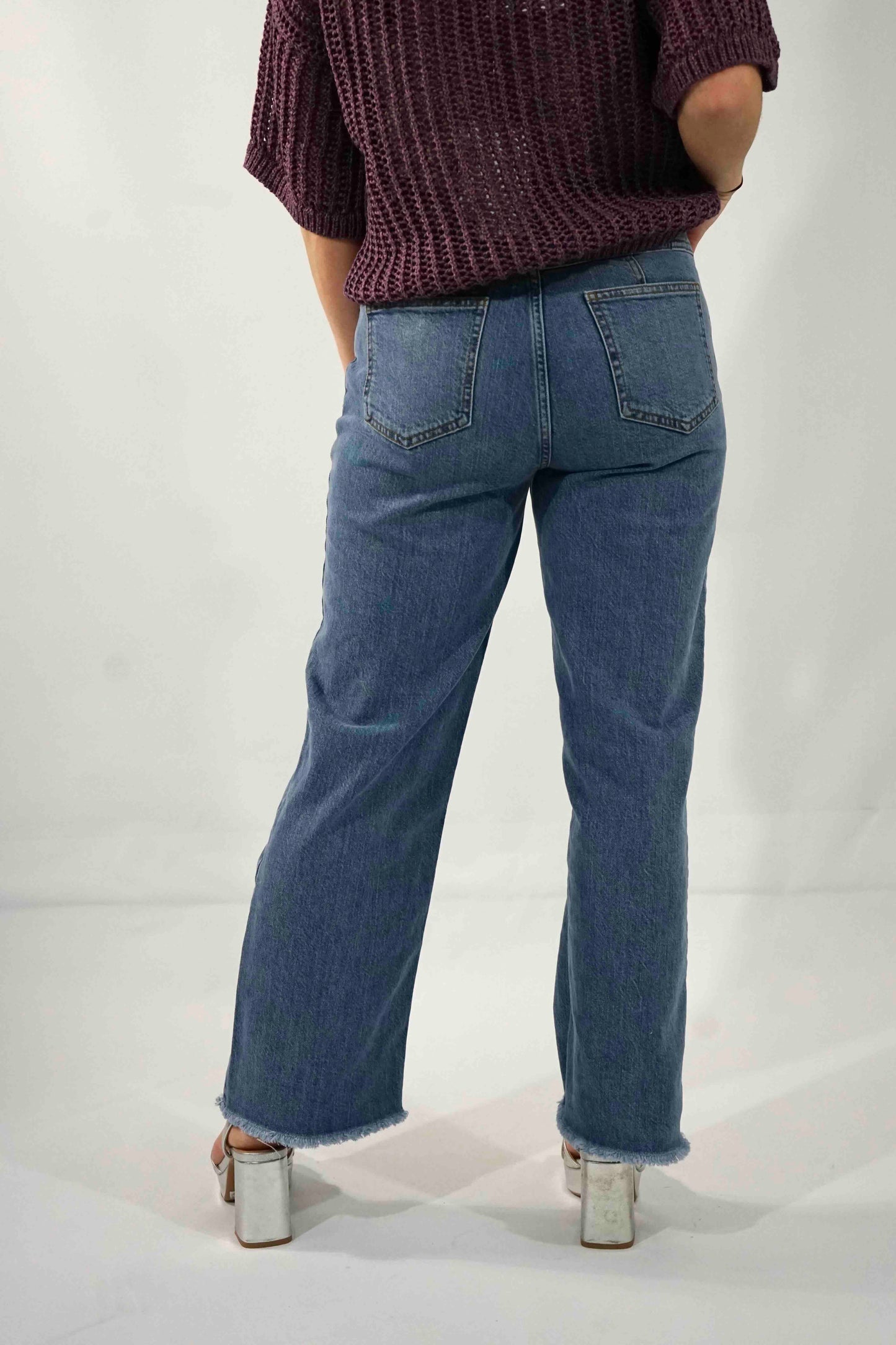 Eli Ada Straight Ankle Jeans Mid Blue Wash