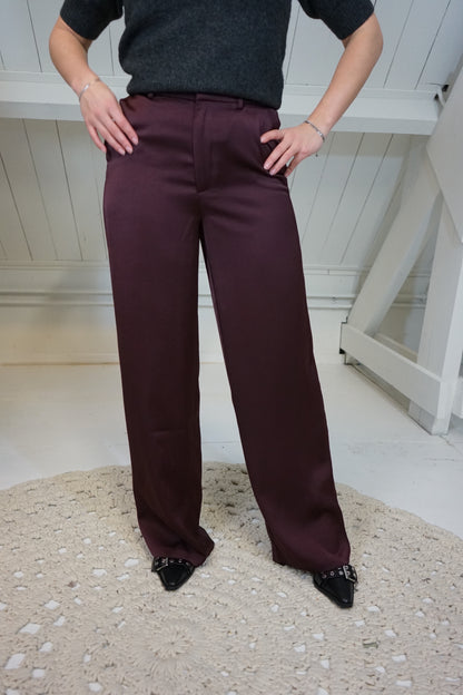 Emmet Sateen Pants Burgundy