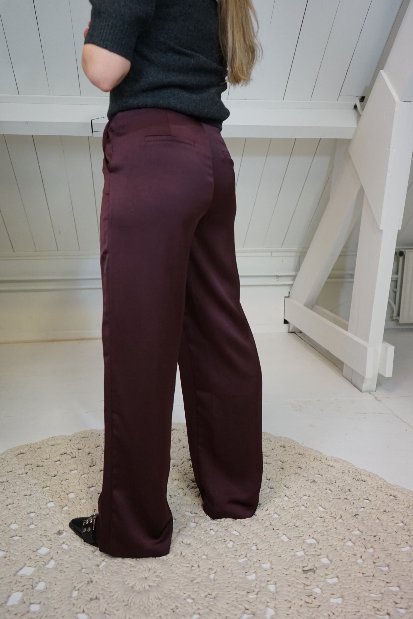 Emmet Sateen Pants Burgundy