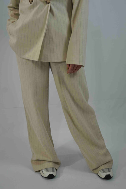 Lyra Pants Linen Stipe