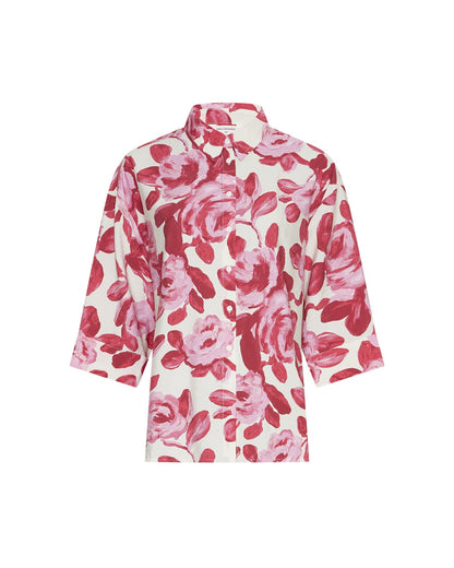 Blouse Edrina 3/4 Red Rose Flower