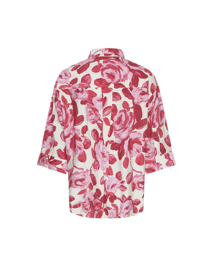 Blouse Edrina 3/4 Red Rose Flower